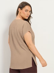 Yours Curve Natural Textured Grown On T-Shirt - Image 2 of 6