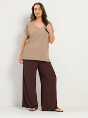 Yours Curve Natural Textured Grown On T-Shirt - Image 3 of 6