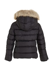 Tommy Hilfiger Black Girls Essential Down Faux Fur Hood Jacket - Image 5 of 6
