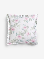 Shabby Chic by Rachel Ashwell® Royal Bouquet Pink Cotton/Linen Mix Ruffle Cushion - Image 4 of 4