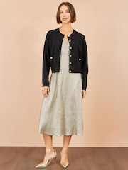 Yumi Black Bow Button Cardigan - Image 3 of 5