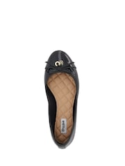 Dune London Black Chrome Standard Fit Hallo Charm Trim Ballet Shoes - Image 6 of 7