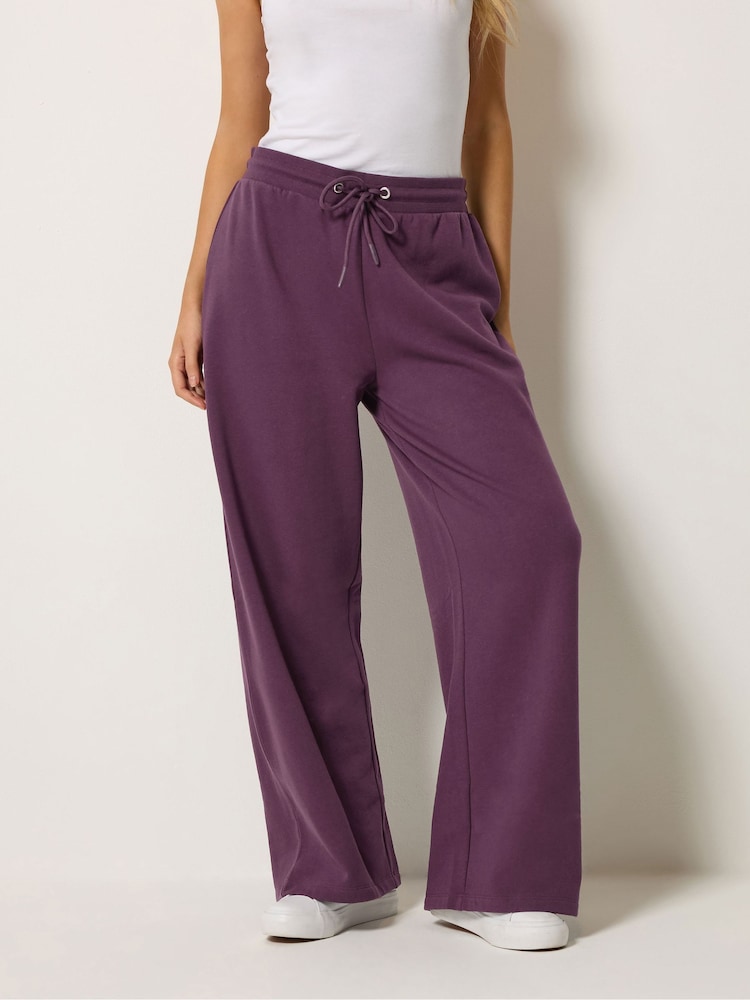 M&Co Purple Wide Leg Joggers - Image 1 of 6