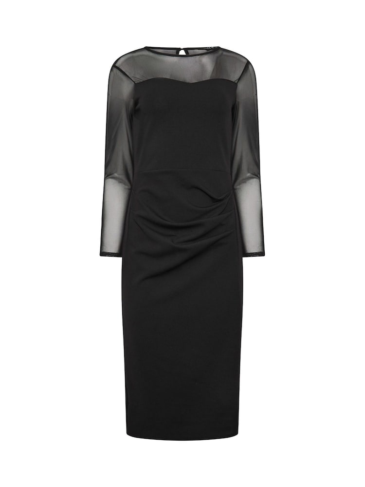 little black dress with mesh sleeves Womens M&Co Sweetheart Sleeve US 14 and special occasions Fabric