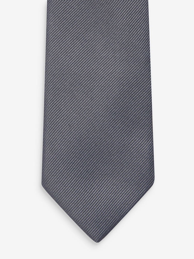 Grey Slim Twill Tie - Image 2 of 3