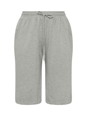 Yours Curve Grey Long Sweat Shorts - Image 5 of 6