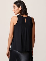 Black Cutwork Crochet Woven Front Vest - Image 3 of 6