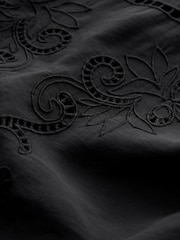 Black Cutwork Crochet Woven Front Vest - Image 6 of 6