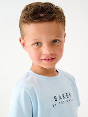 modra - Baker by Ted Baker mornarsko moder/bela 100% bombaž majica in kratke hlače - Slika 3 iz 7