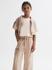 Reiss Pink Chloe 9-14 yrs Embroidered Crew Neck T-Shirt - Image 4 of 6