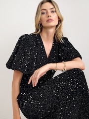 Phase Eight Black Elaina Maxi Dress - Image 5 of 8