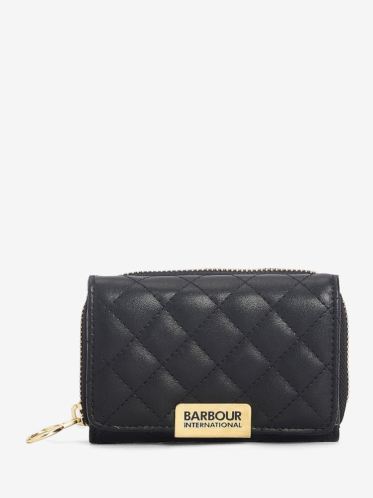 Barbour® International Aurora Black Quilted Tri-Fold Purse - Image 1 of 7