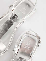 Silver Extra Wide Fit Forever Comfort® Leather T-Bar Sandals - Image 5 of 5