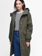 Barbour® Olive Green Waterproof Shelburne Longline Jacket - Image 1 of 8