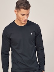 Polo Ralph Lauren Dark Black Logo Long Sleeve Cotton T-Shirt - Image 1 of 5