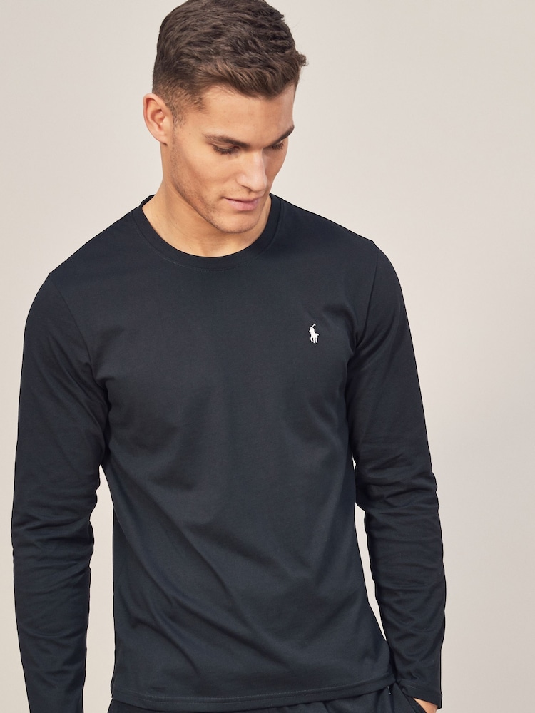 Polo Ralph Lauren Dark Black Logo Long Sleeve Cotton T-Shirt - Image 1 of 5