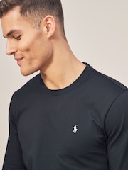 Polo Ralph Lauren Dark Black Logo Long Sleeve Cotton T-Shirt - Image 4 of 5