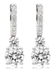 Beaverbrooks Sterling Silver Cubic Zirconia Drop Earrings - Image 1 of 5