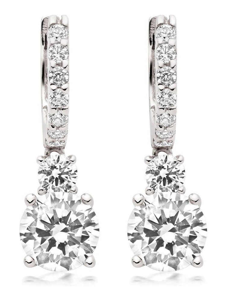 Beaverbrooks Sterling Silver Cubic Zirconia Drop Earrings - Image 1 of 5