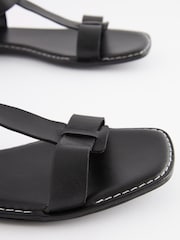 Black Extra Wide Fit Forever Comfort® Leather T-Bar Sandals - Image 4 of 5