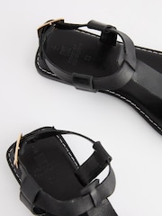 Black Extra Wide Fit Forever Comfort® Leather T-Bar Sandals - Image 5 of 5
