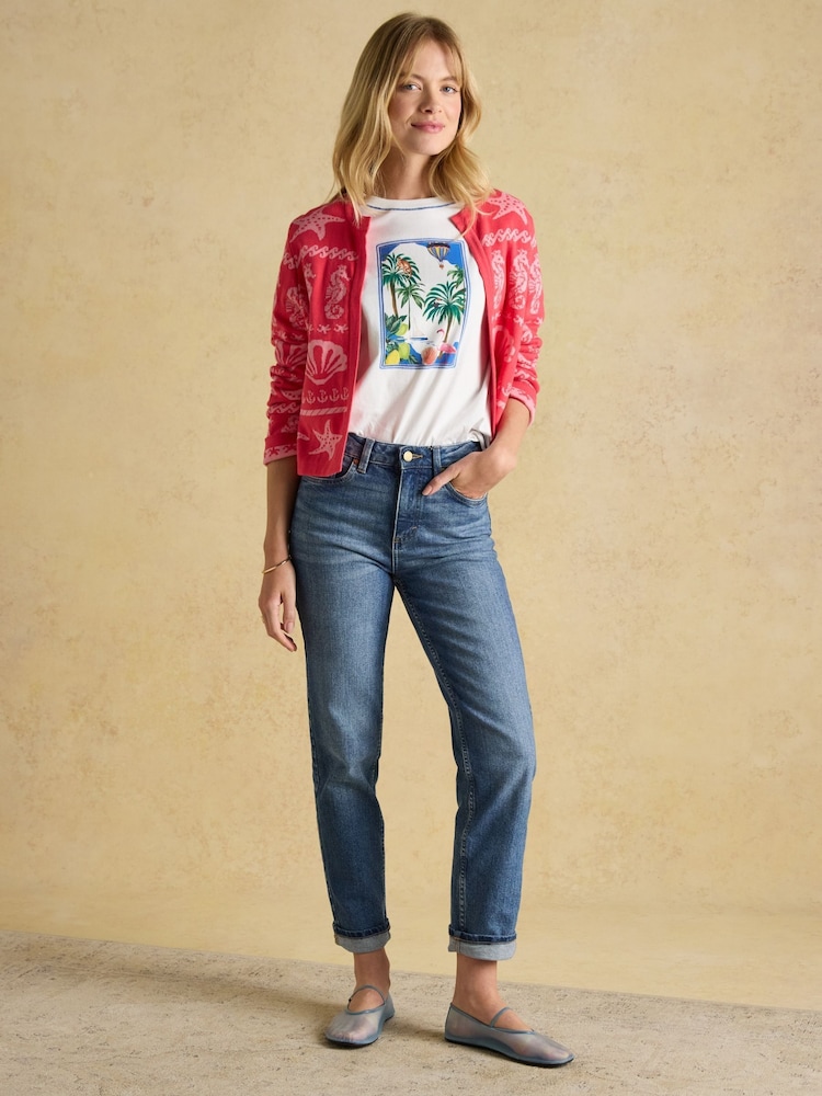 Joules Mid Blue Straight Fit Mid Rise Jeans - Image 6 of 7