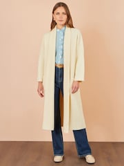 Yumi Cream Knitted Maxi Cardigan With Pockets - Image 3 of 4