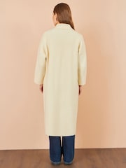 Yumi Cream Knitted Maxi Cardigan With Pockets - Image 4 of 4