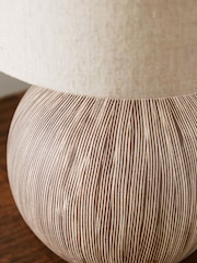 Cream Scratch Ceramic Small Table Lamp - Image 4 of 6