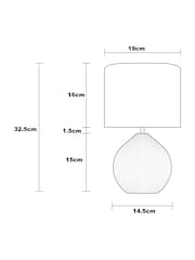 Cream Scratch Ceramic Small Table Lamp - Image 6 of 6