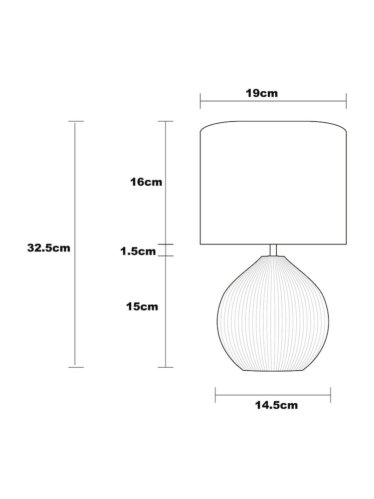 Cream Scratch Ceramic Small Table Lamp - Image 6 of 6