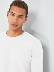 White Regular Fit Long Sleeve Crew Neck T-Shirt - Image 4 of 4