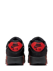 Nike Red/White Air Max 90 Trainers - Image 3 of 9