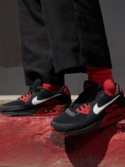 Nike Red/White Air Max 90 Trainers - Image 9 of 9