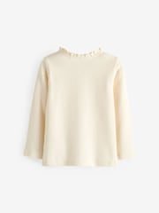 Ecru White 100% Cotton Pointelle Top (3mths-7yrs) - Image 2 of 3