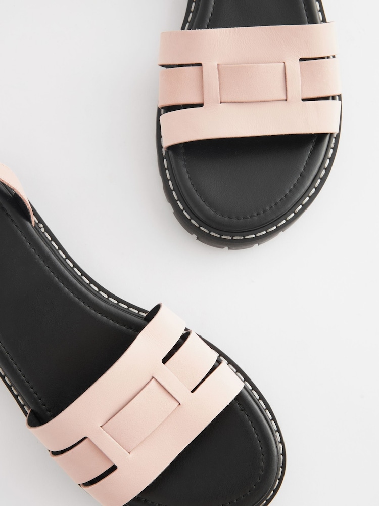 Pink Extra Wide Fit Forever Comfort® Leather Cleated Sandals - Image 2 of 5