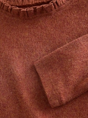 Rust Brown 100% Cotton Pointelle Top (3mths-7yrs) - Image 3 of 3