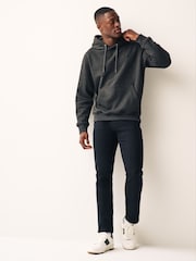 Grey Charcoal Regular Fit Jersey Cotton Rich Overhead Hoodie - Image 2 of 8