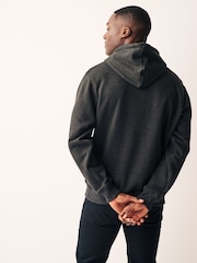 Grey Charcoal Regular Fit Jersey Cotton Rich Overhead Hoodie - Image 4 of 8