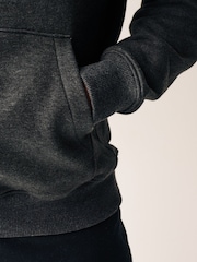 Grey Charcoal Regular Fit Jersey Cotton Rich Overhead Hoodie - Image 5 of 8