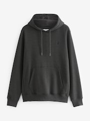 Grey Charcoal Regular Fit Jersey Cotton Rich Overhead Hoodie - Image 6 of 8