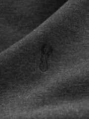 Grey Charcoal Regular Fit Jersey Cotton Rich Overhead Hoodie - Image 8 of 8
