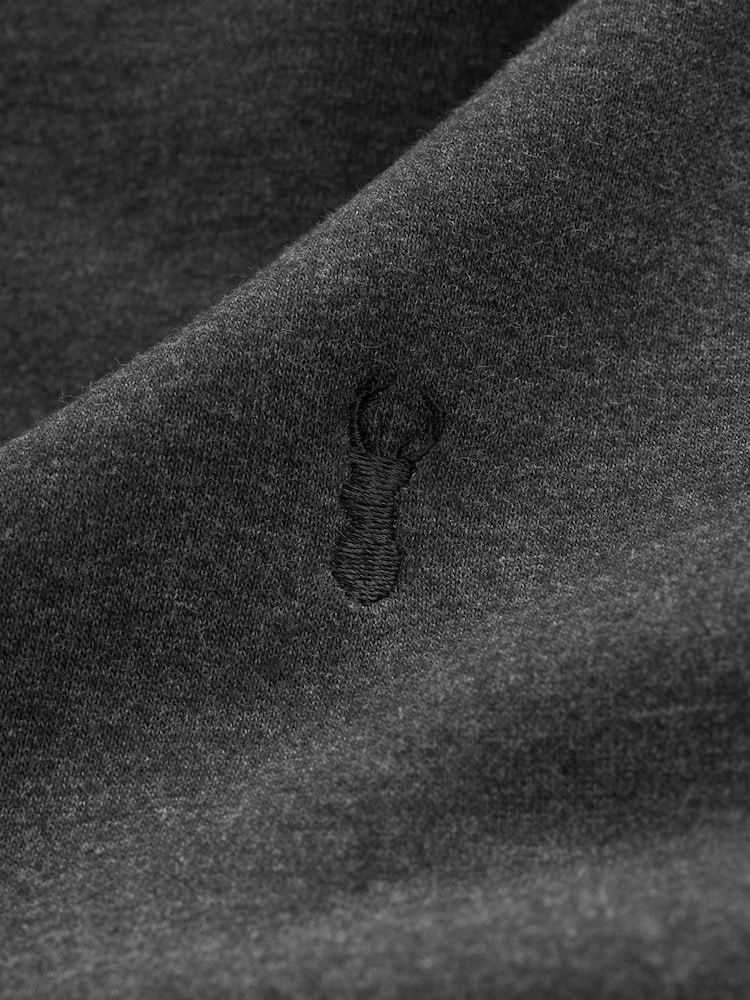 Grey Charcoal Regular Fit Jersey Cotton Rich Overhead Hoodie - Image 8 of 8