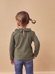Khaki Green Long Sleeve Collar Top (3mths-7yrs) - Image 3 of 6