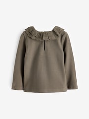 Khaki Green Long Sleeve Collar Top (3mths-7yrs) - Image 5 of 6