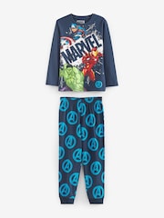 Blue/Grey Marvel 2 Pack 100% Cotton Pyjamas (3-16yrs) - Image 5 of 12
