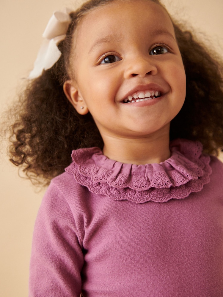 Purple Long Sleeve Collar Top (3mths-7yrs) - Image 2 of 7 Purple Long Sleeve Collar Top (3mths-7yrs) - Image 2 of 7