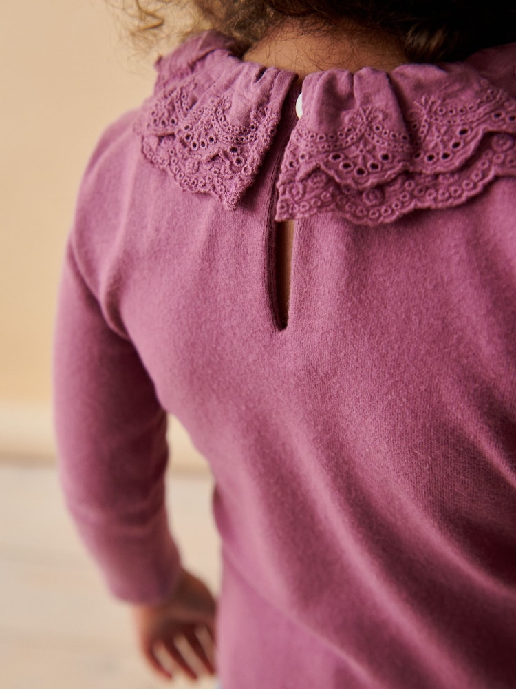 Purple Long Sleeve Collar Top (3mths-7yrs) - Image 4 of 7
