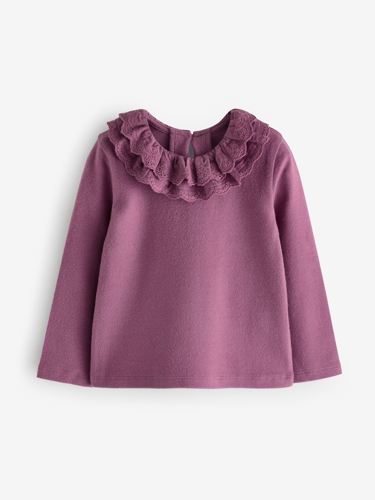 Purple Long Sleeve Collar Top (3mths-7yrs) - Image 5 of 7