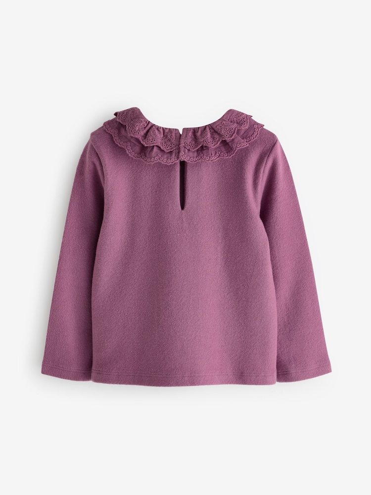 Purple Long Sleeve Collar Top (3mths-7yrs) - Image 6 of 7